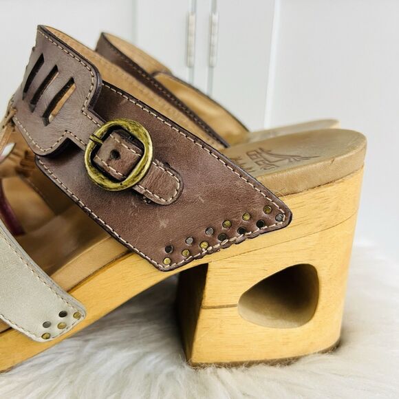 DANSKO Oralee Earthy Leather Handcrafted Wooden Heel Boho Clogs Sandals EU39 US8 - Picture 3 of 10